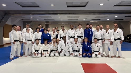 L'équipe du Japon de para judo au Dojo de Paris