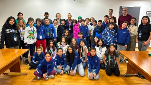66 élèves guatémaltèques de CM2 en visite à France Judo