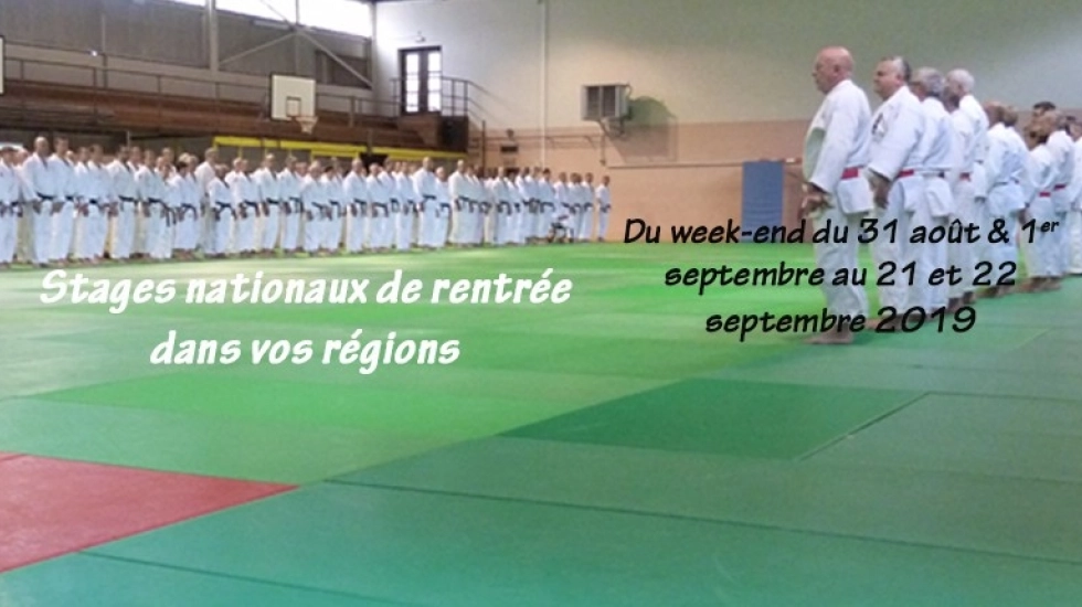 STAGES NATIONAUX DE RENTRÉE : LES DATES ET LIEUX