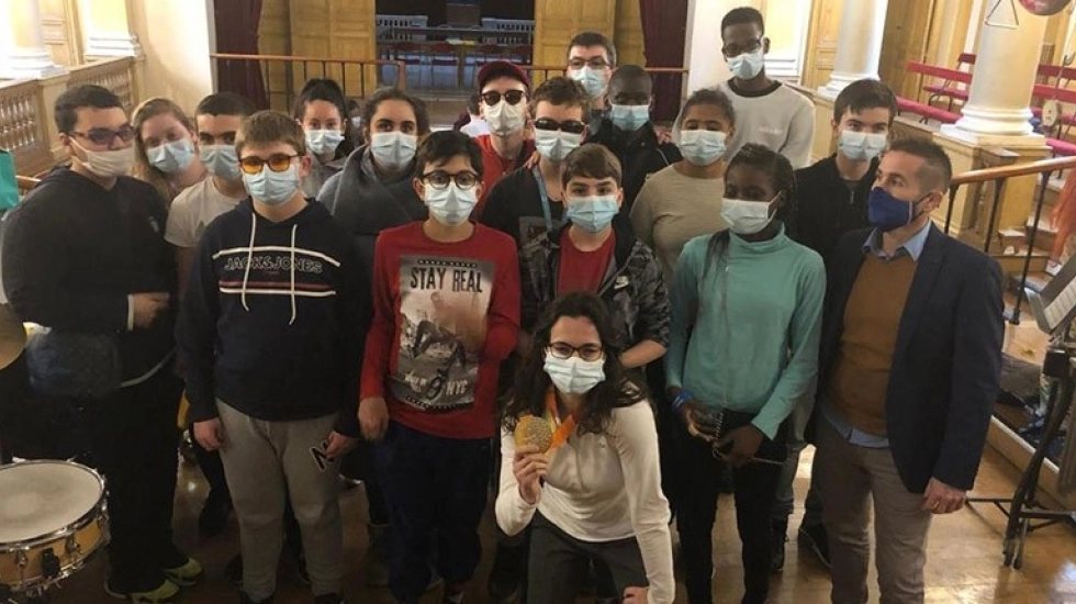 SANDRINE MARTINET EN VISITE À L'INSTITUT NATIONAL DES JEUNES AVEUGLES DE PARIS