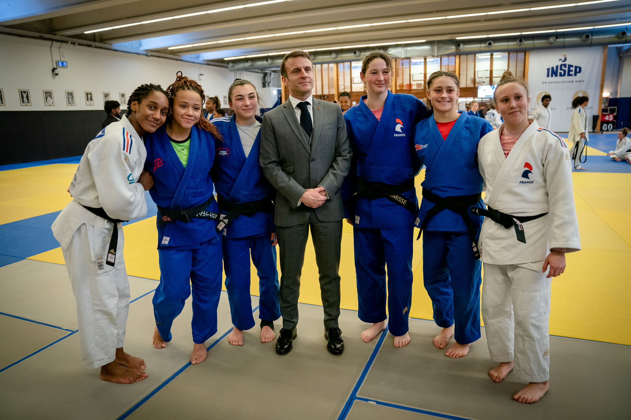 Photos Visite D Emmanuel Macron Au Dojo De L INSEP Galerie France Judo